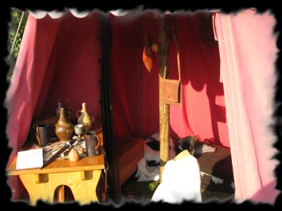 An officer's tent on campaign.